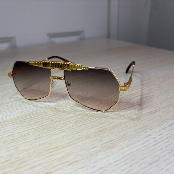 Gold Lens Aviator Sunglasses main image 6